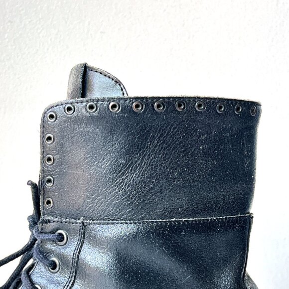 Men's Guess GMDiffer Black Leather Motorcycle Combat Ankle Boots Size 10 - Picture 4 of 8